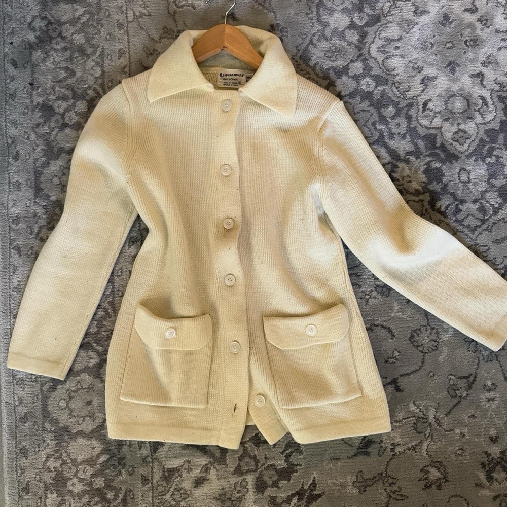 Cream Button-Up Cardigan